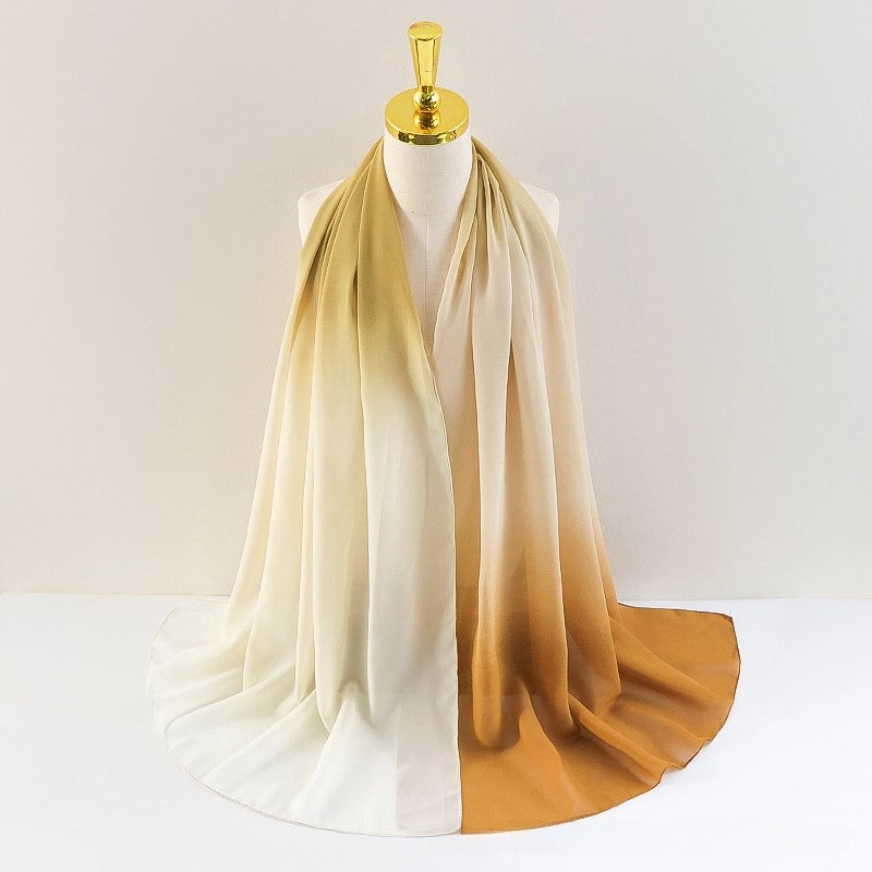 New 75D Chiffon Scarf Spring Long Scarf Gradient Scarf Spring And Autumn Building Season Scarf Women Factory