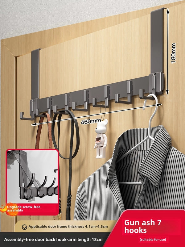 Hook Behind The Door Without Punching Hangers Clothes Storage Rack For Clothes Entry Door Upper Hanging Frame Wall Hanging Clothes Hook Door Back Type