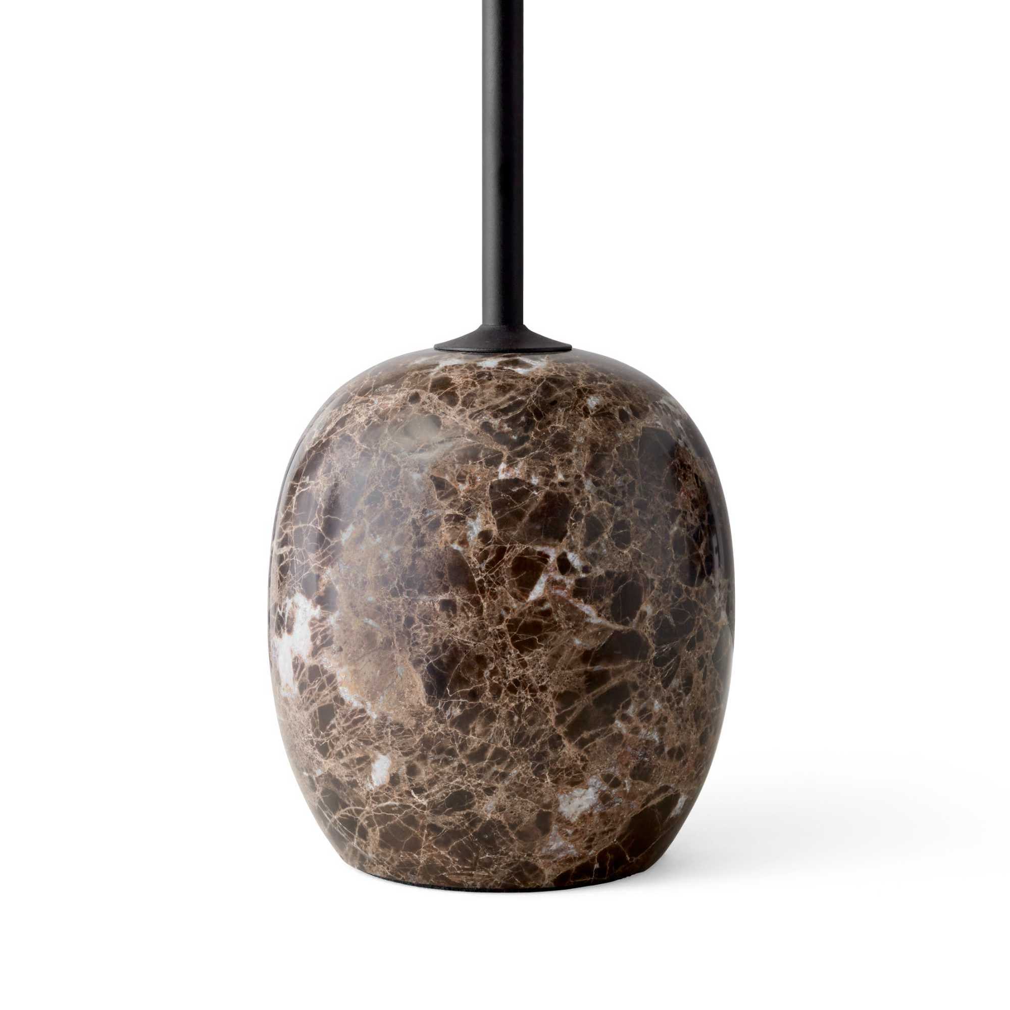 LN9 Lato Oval Side Table. Warm Black/Emparador Marble