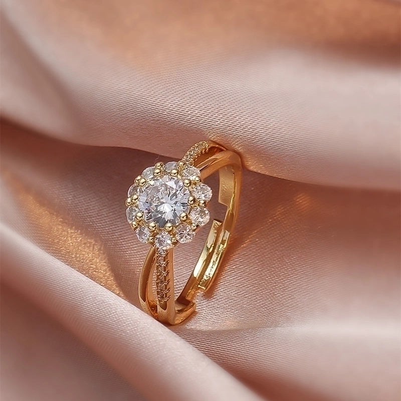 Original Design Luxurious Novelty Copper Gold Plated Gold Plated Copper Gold Plated Rings In Bulk