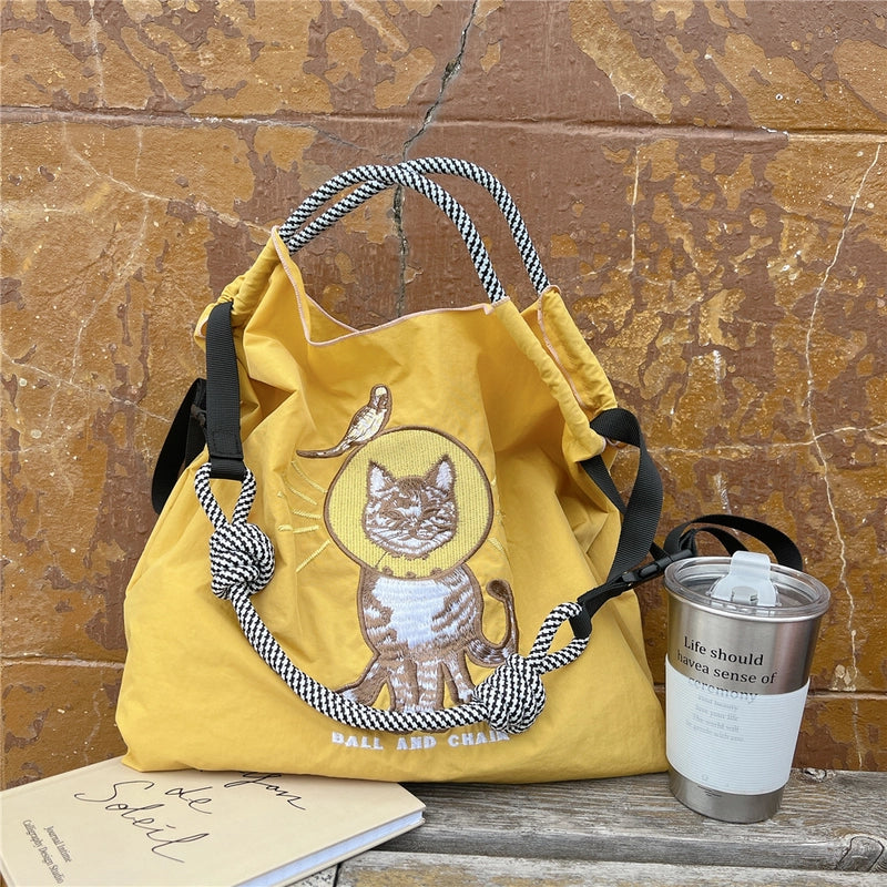 Women's Medium Polyester Animal Plant Streetwear Square Open Shopping Bags