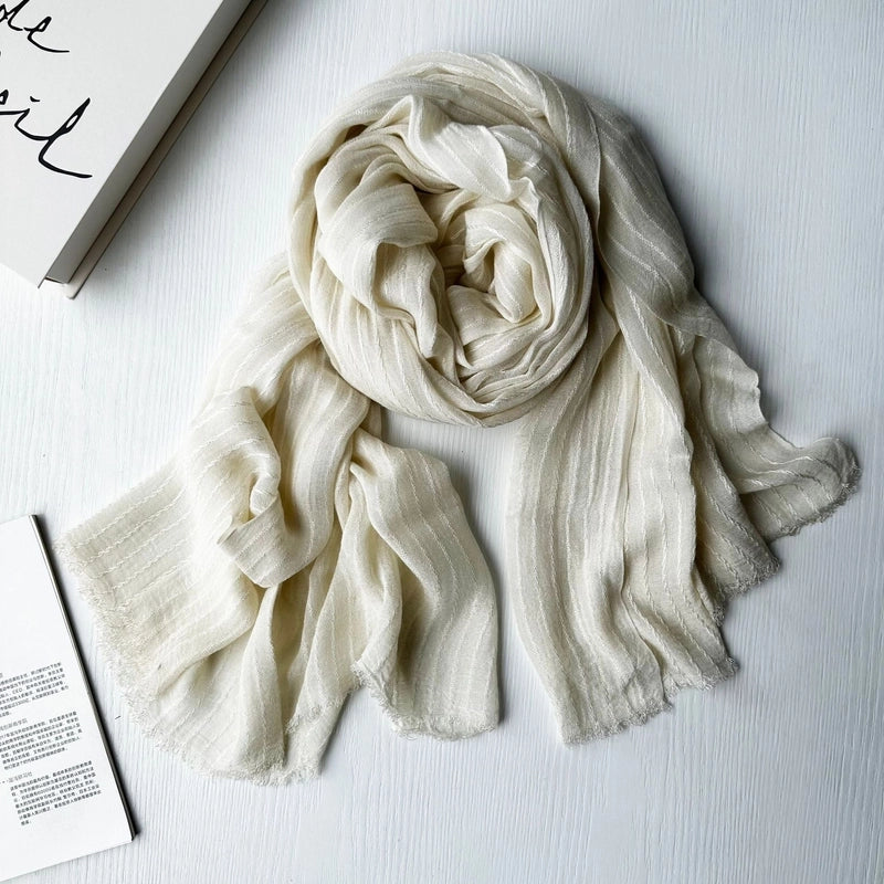 Unisex Sweet Stripe Viscose Fiber Scarf