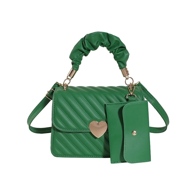 Women's Medium Pu Leather Solid Color Streetwear Magnetic Buckle Crossbody Bag