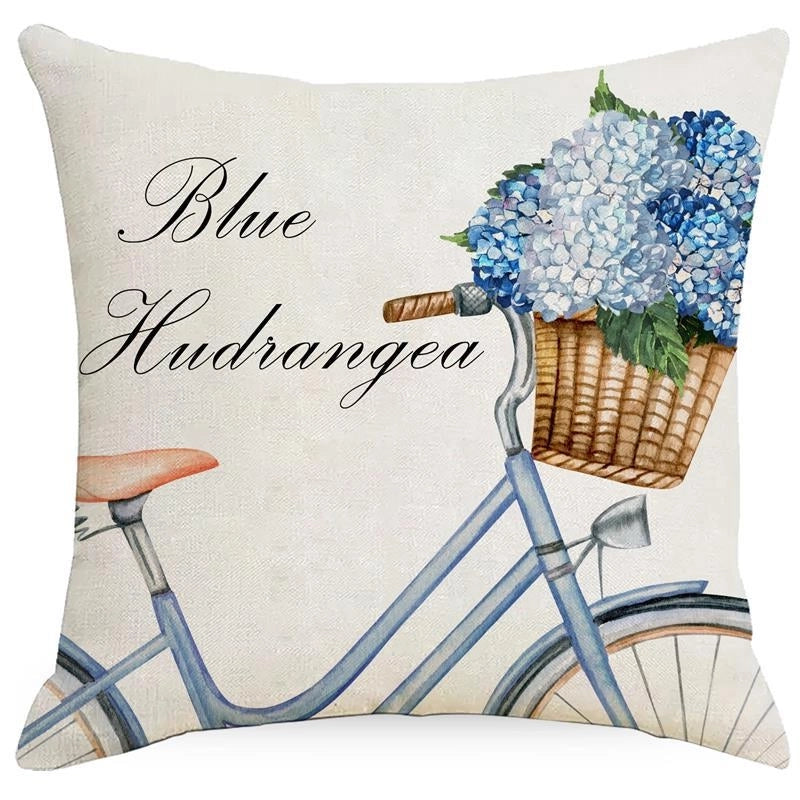 Minimalist Classic Style Commute Color Block Linen Pillow Cases