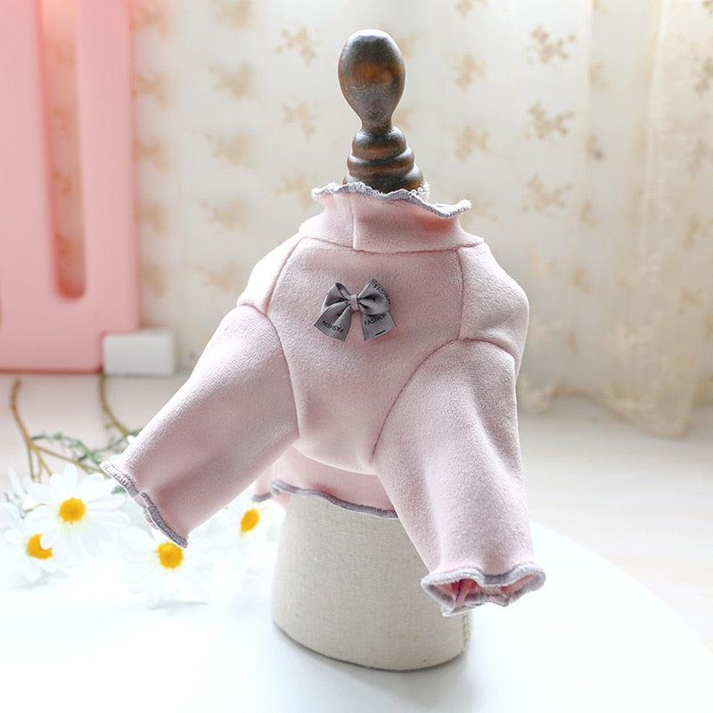 Bowknot Velvet Dog Clothes