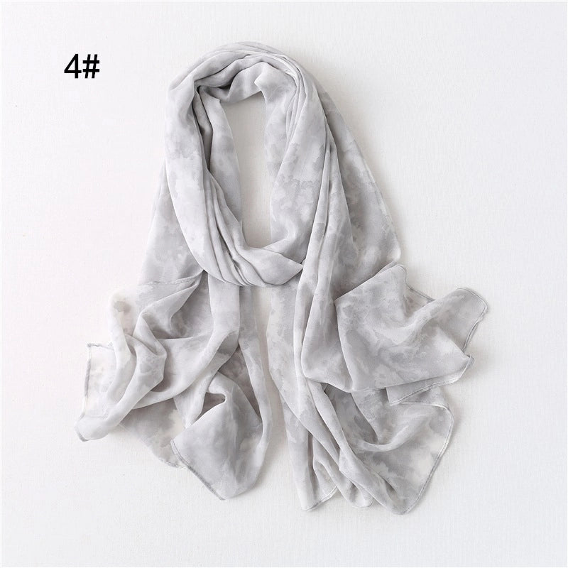 Women's Minimalist Tie Dye Chiffon Scarf