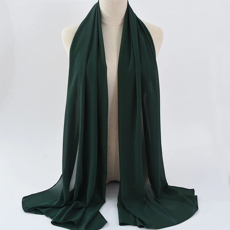 Women's Minimalist Classic Style Solid Color Satin Silk Scarf