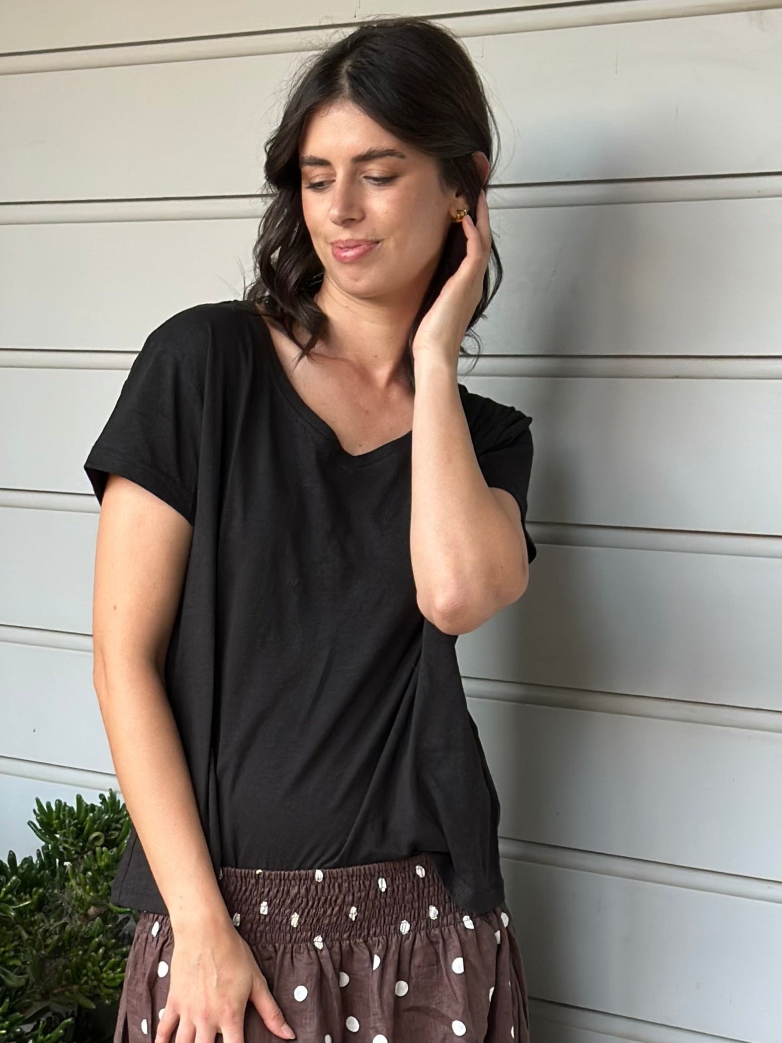 relaxed tee - black cotton