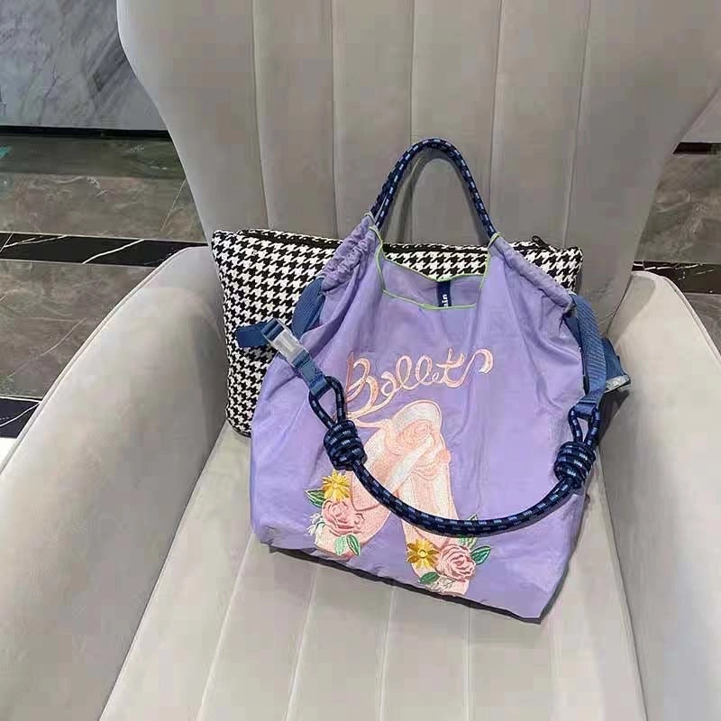 Women's Large Nylon Animal Donuts Basic Classic Style Square Open Shopping Bags