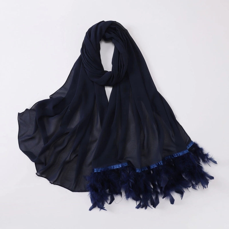 Women's Sweet Solid Color Polyester Scarf