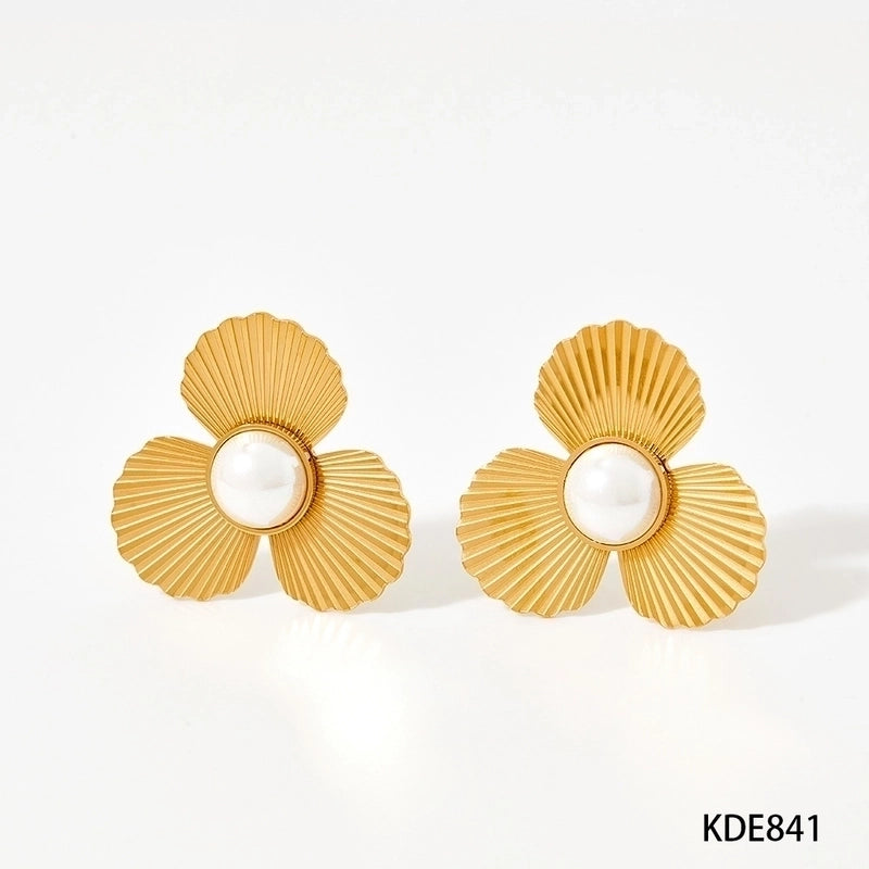 304 Stainless Steel 16K Gold Plated White Gold Plated Gold Plated Minimalist Classic Style Plating Sector Rings Earrings Necklace