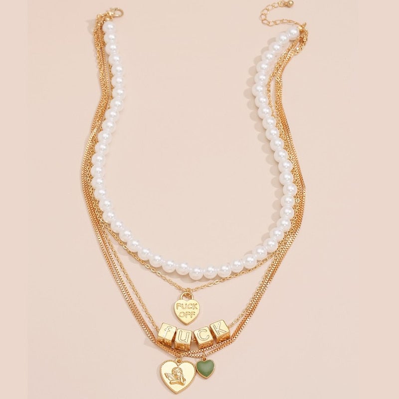 Fuck Off Necklace Set (4 Pcs)