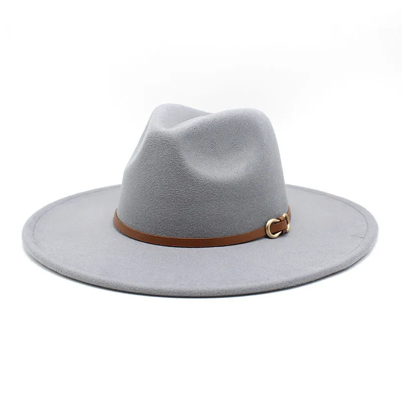 Fashion Autumn And Winter New Black Woolen Hat Jazz Hat For Men And Women 9.5cm