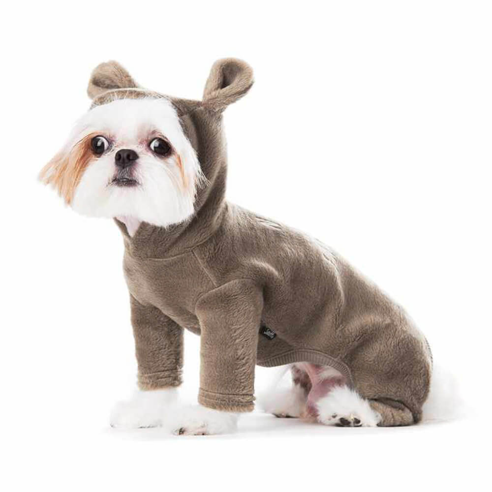 Bear Ear Warm Four-Legged Soft Dog Hoodie Coat