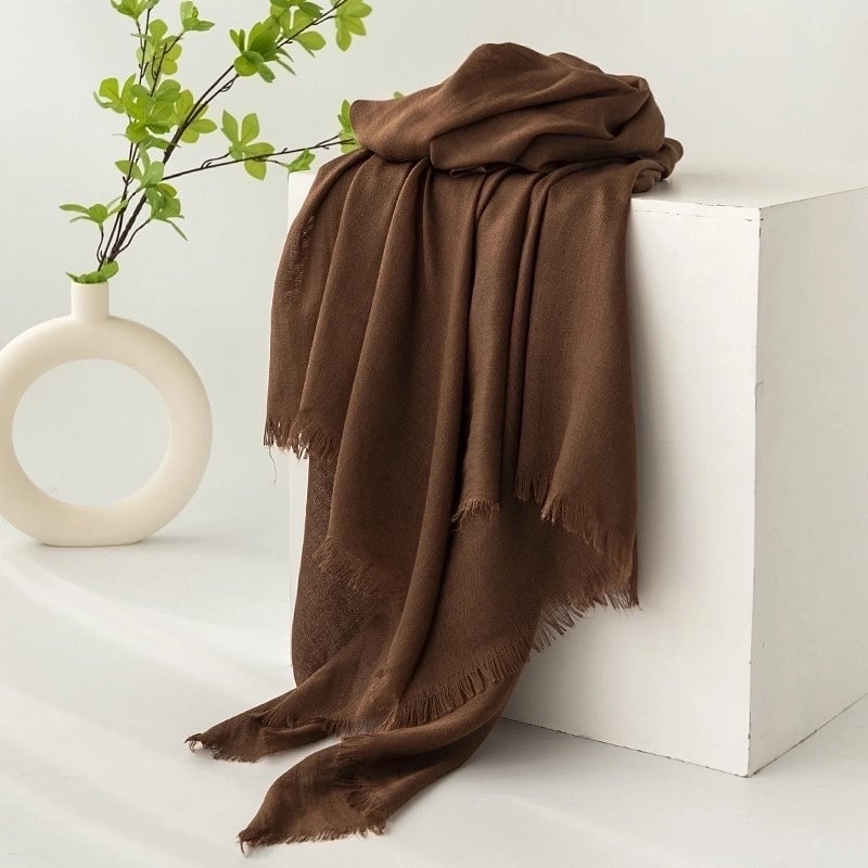 Women's Minimalist Solid Color Polyester Silk Scarf