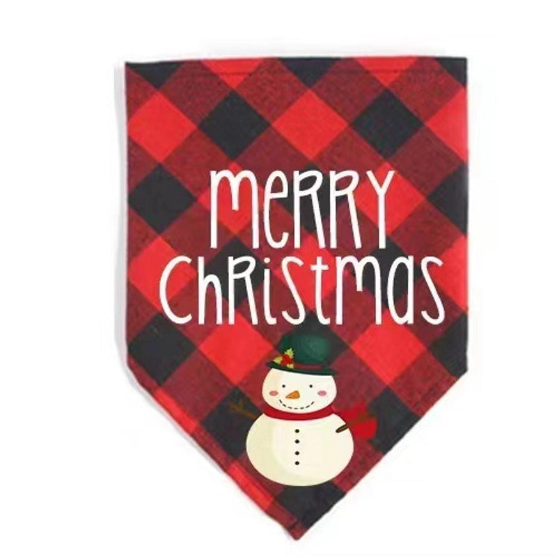 British Style Polyester Christmas Lattice Pet Saliva Towel