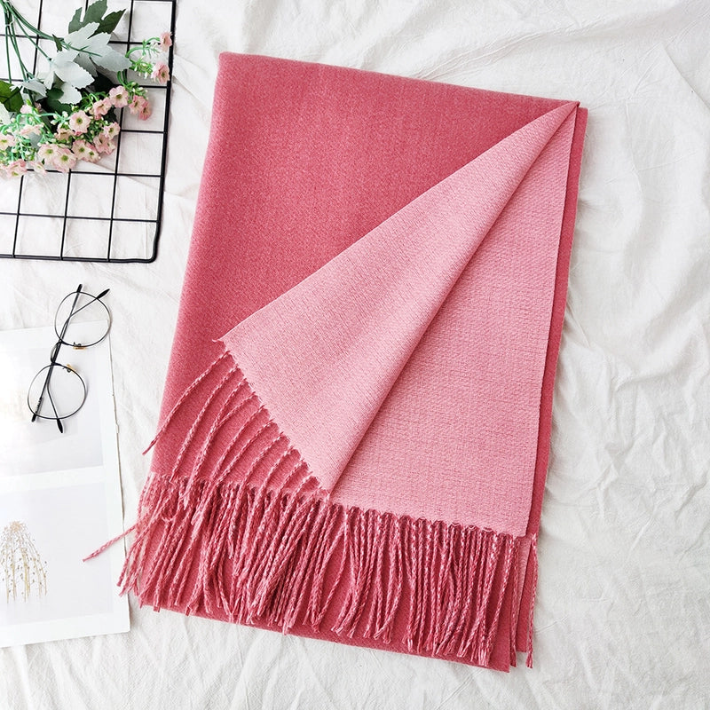 Unisex Sweet Minimalist Solid Color Imitation Cashmere Polyester Scarf