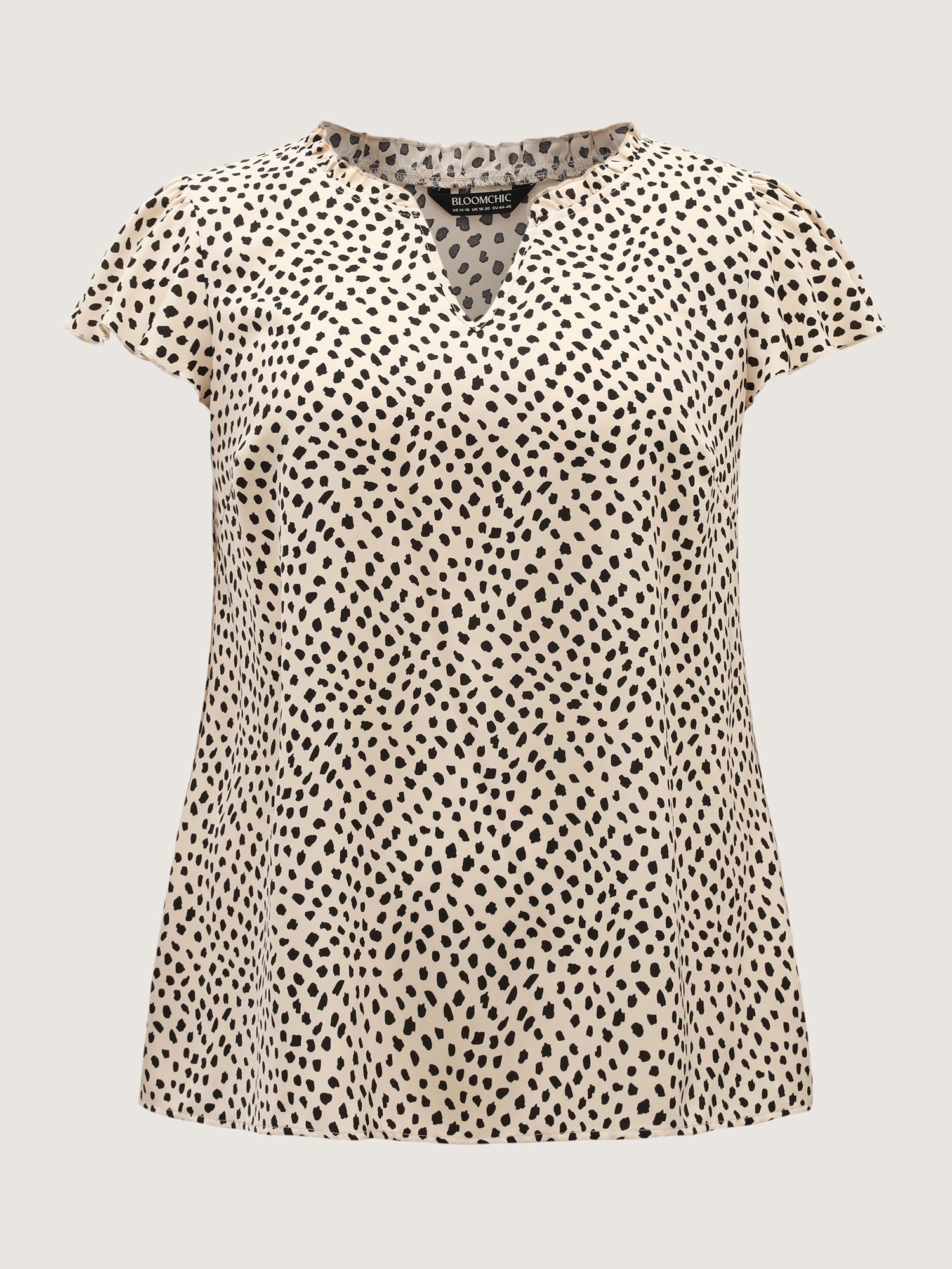 Leopard Print Ruffled Sleeve Blouse