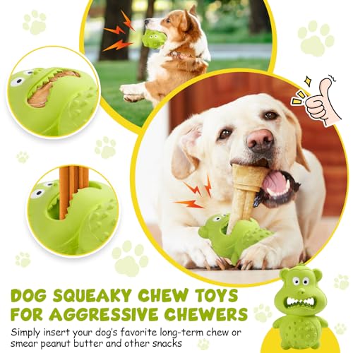 Dog Toys for Aggressive Chewers. Natural Rubber Squeaky Dog Toys. Indestructible Dog Toy. Dog Chew Toys for Aggressive Chewers. Interactive Tough Durable Dog Toys.Dog Toys to Keep Them Busy