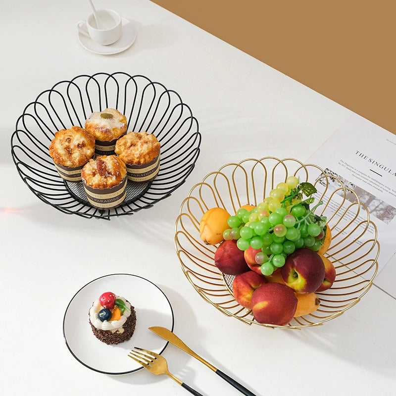 Light Luxury Fruit Plate Creative Decorations Home Candy And Snack Plate Living Room Iron Fruit Basket High Foot
