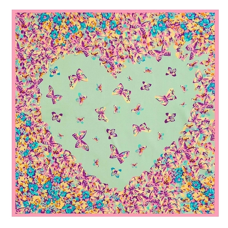 Ladies New 60cm Simulation Silk Twill Silk Carriage Flower Square Scarf