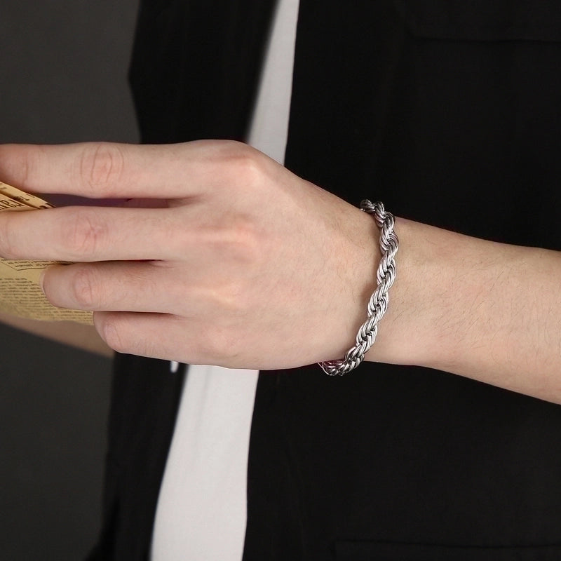 Minimalist Twist Stainless Steel 18K Gold Plated Bracelets In Bulk