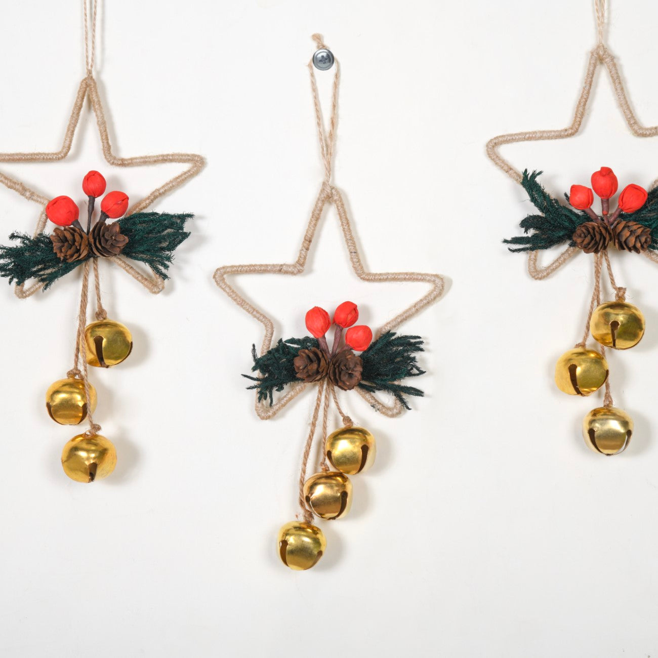 Sustainable Star Shaped Christmas Ornaments Set of 4