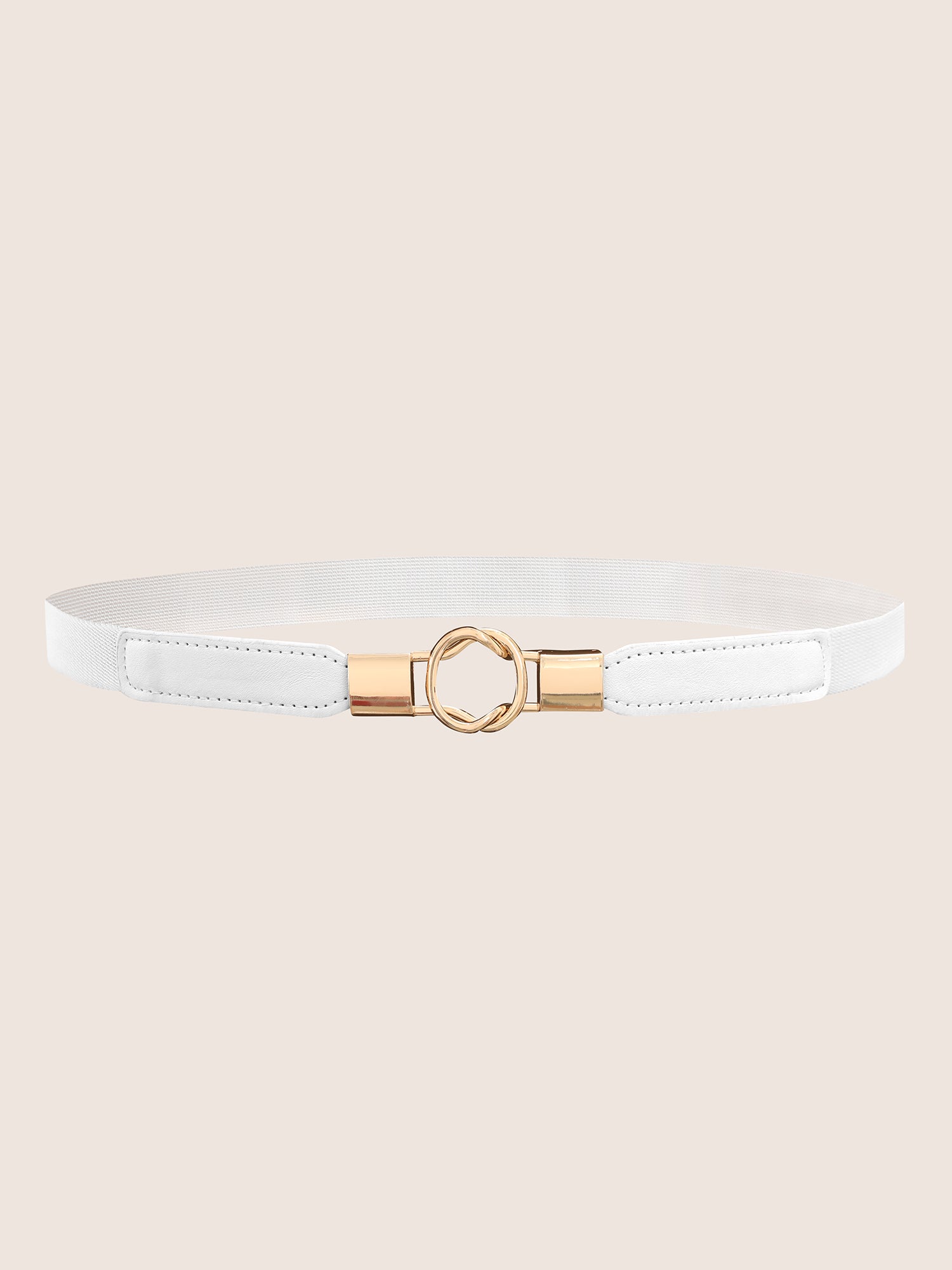 Twist Design Metal Buckle Elastic Belt