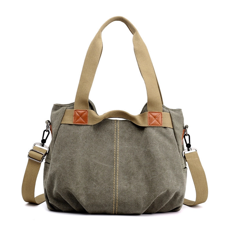 New Canvas Bag Women's Retro Fashion Portable Shoulder Bag Messenger Bag Fashion  Fashion Women's Bag