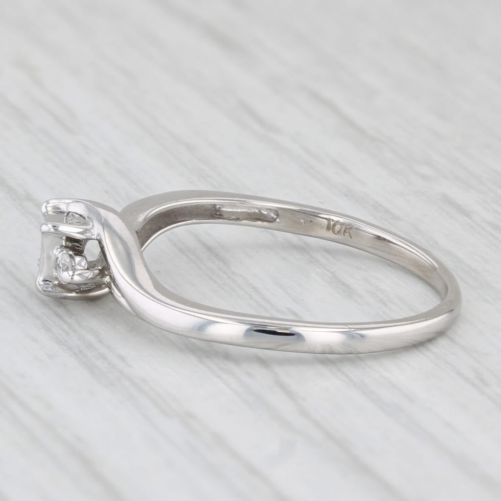 0.11ctw Diamond Princess Engagement Ring 10k White Gold Size 7