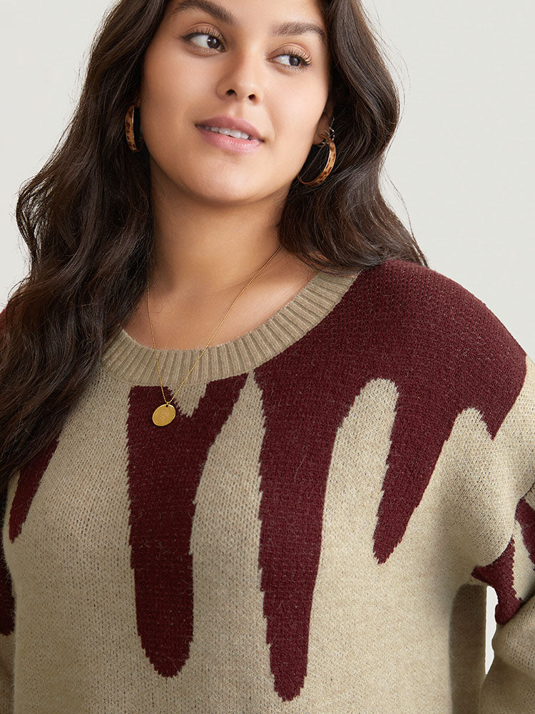 Supersoft Essentials Asymmetrical Colorblock Jacquard Pullover