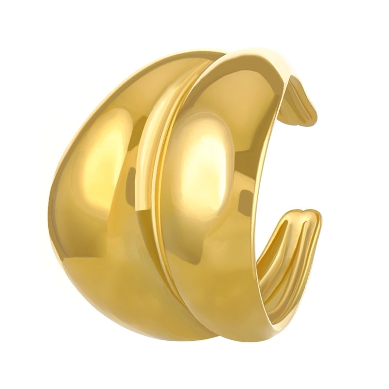 Minimalist Solid Color Titanium Steel No Inlay 18K Gold Plated Plating Rings