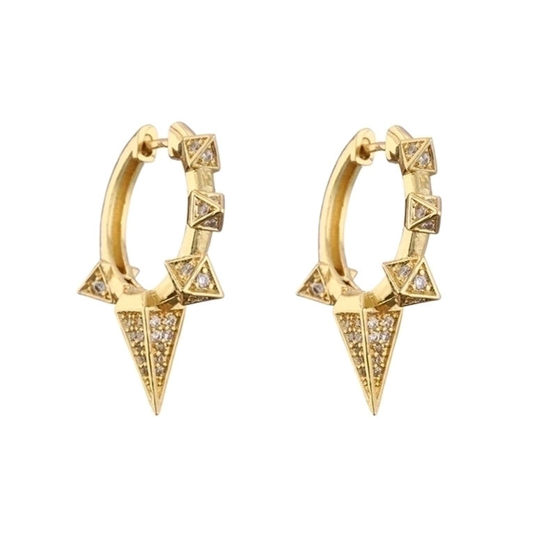 Simple Micro-inlaid Thorn Pointed Copper Plated Ear Clip