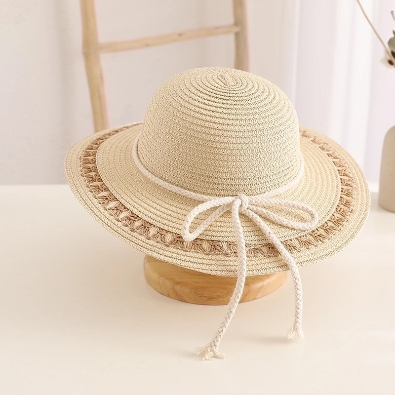 Women's Minimalist Bow Knot Flat Eaves Straw Hat