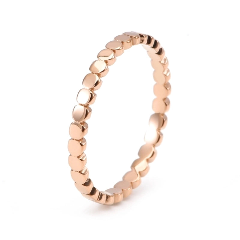 Minimalist Solid Color 304 Stainless Steel 18K Gold Plated Rings