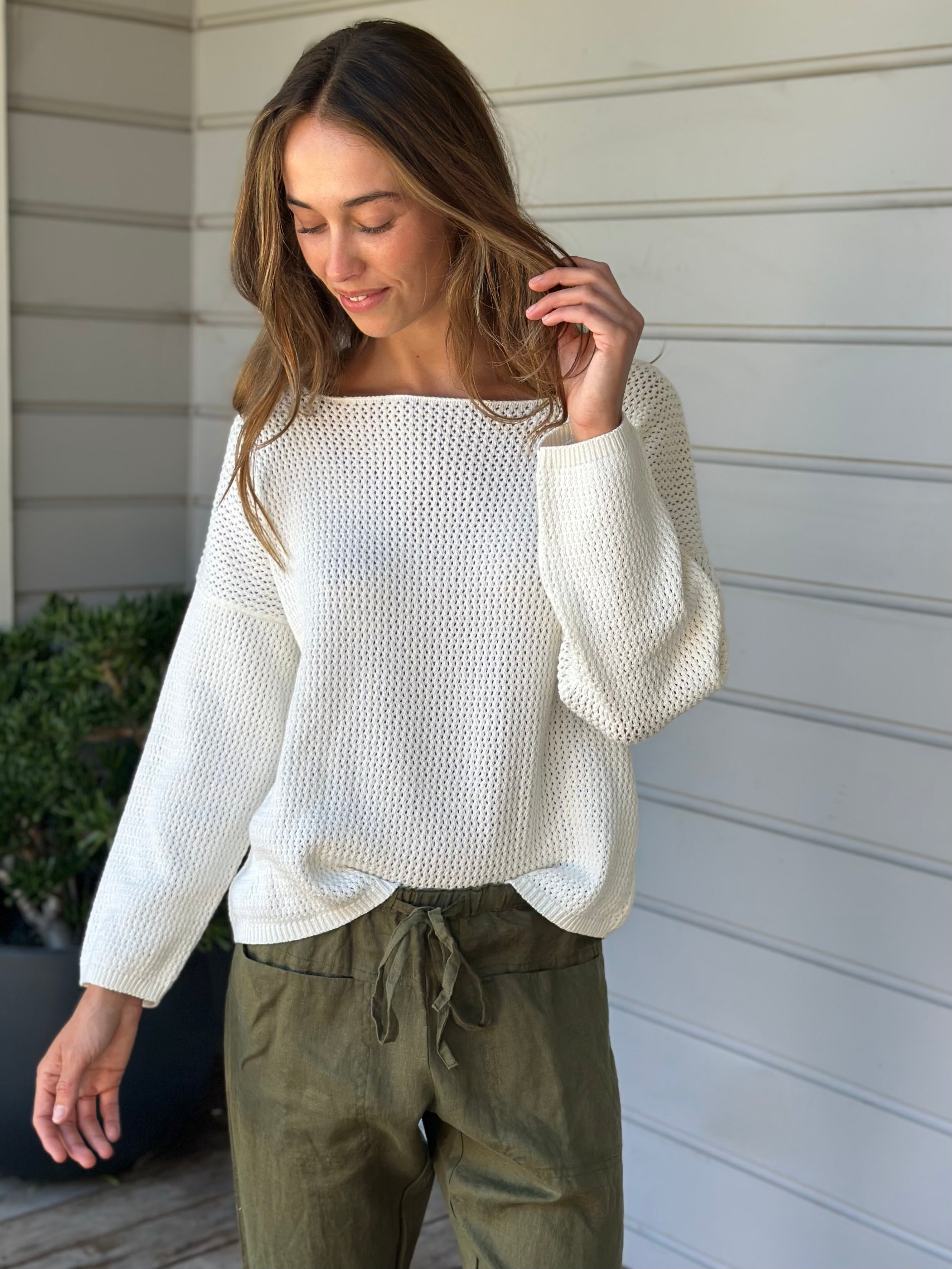 aria jersey- ivory cotton pointel