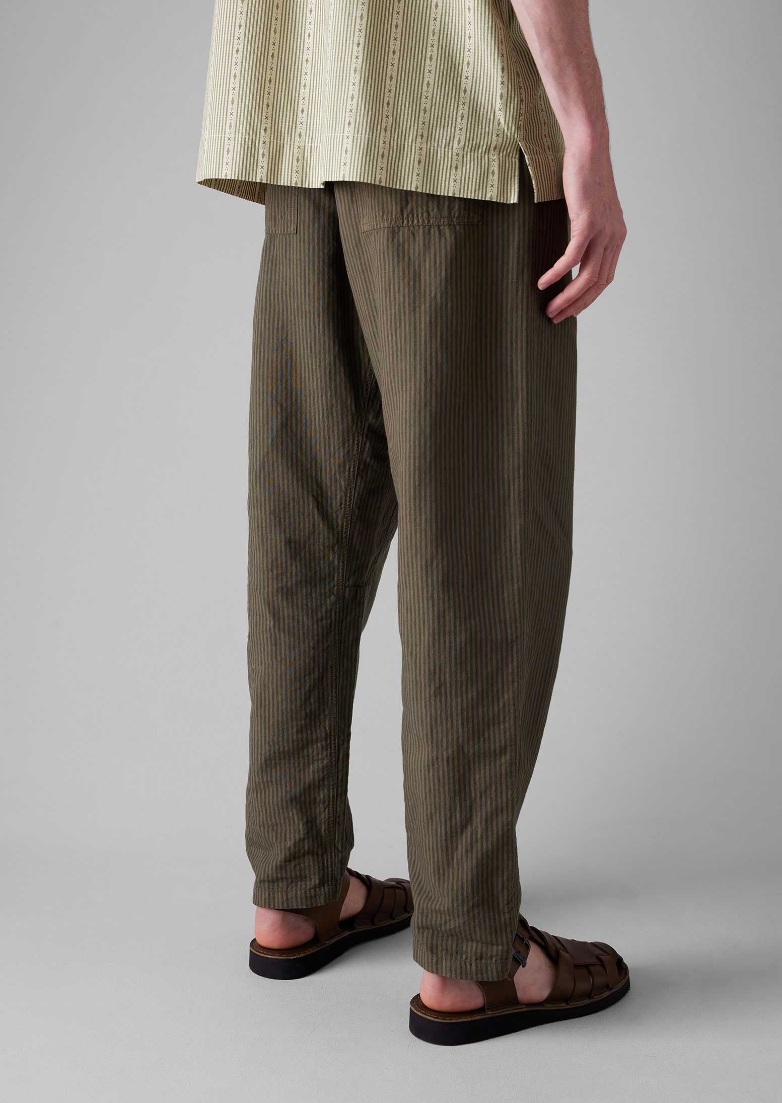 Alfie Overdyed Stripe Trousers | Fawn