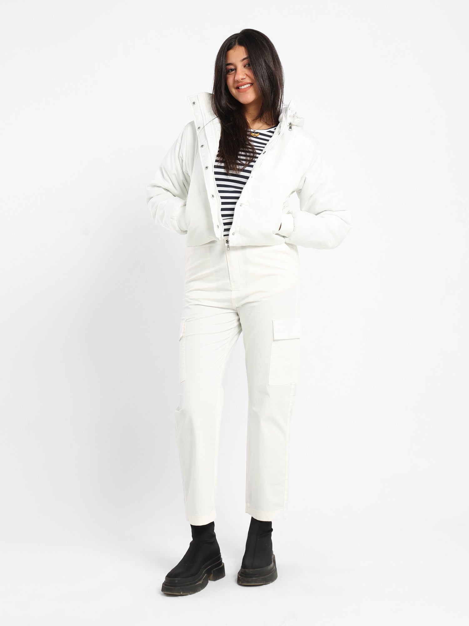 Bomber Jacket with Hood and Pocket