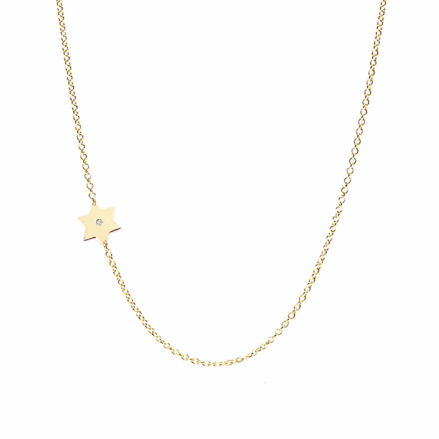 Classic Star of David Diamond Necklace - Gold Plated or Sterling Silver