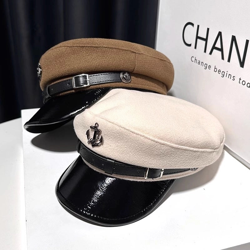 Women's Elegant Basic Minimalist Solid Color Curved Eaves Beret Hat
