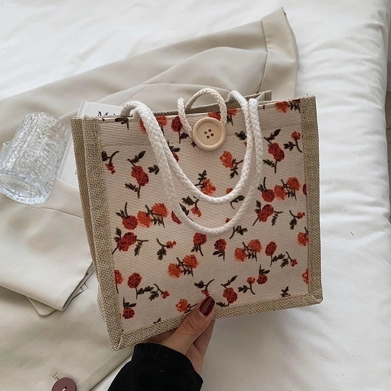 Women's All Seasons Canvas Vintage Style Handbag Square Bag