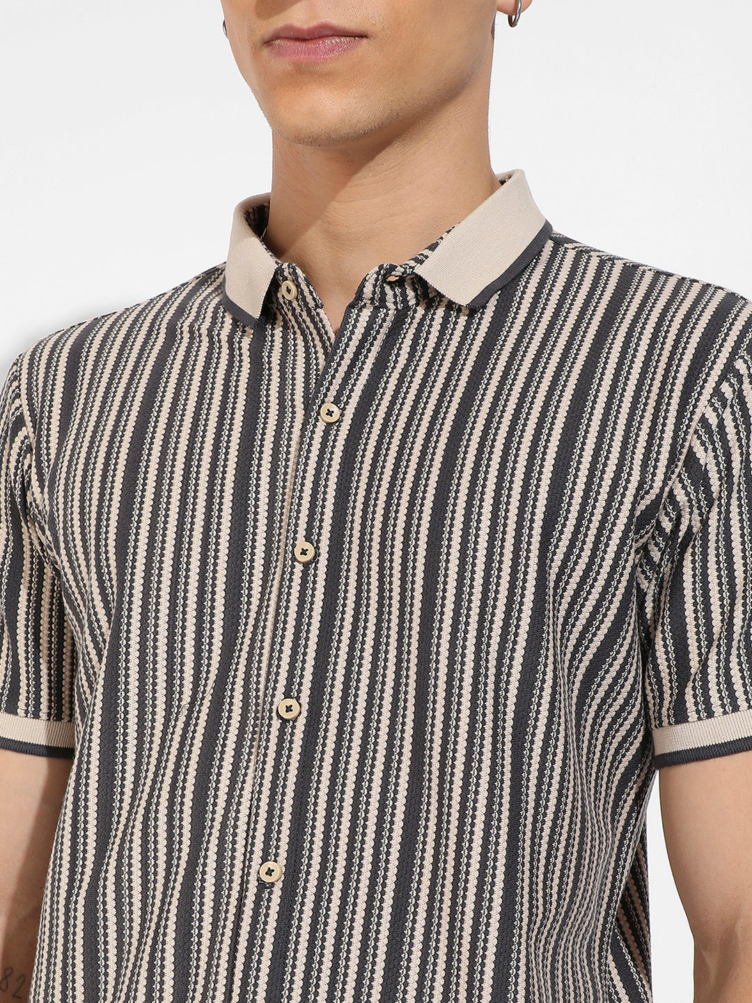 Contrast Knitted Shirt