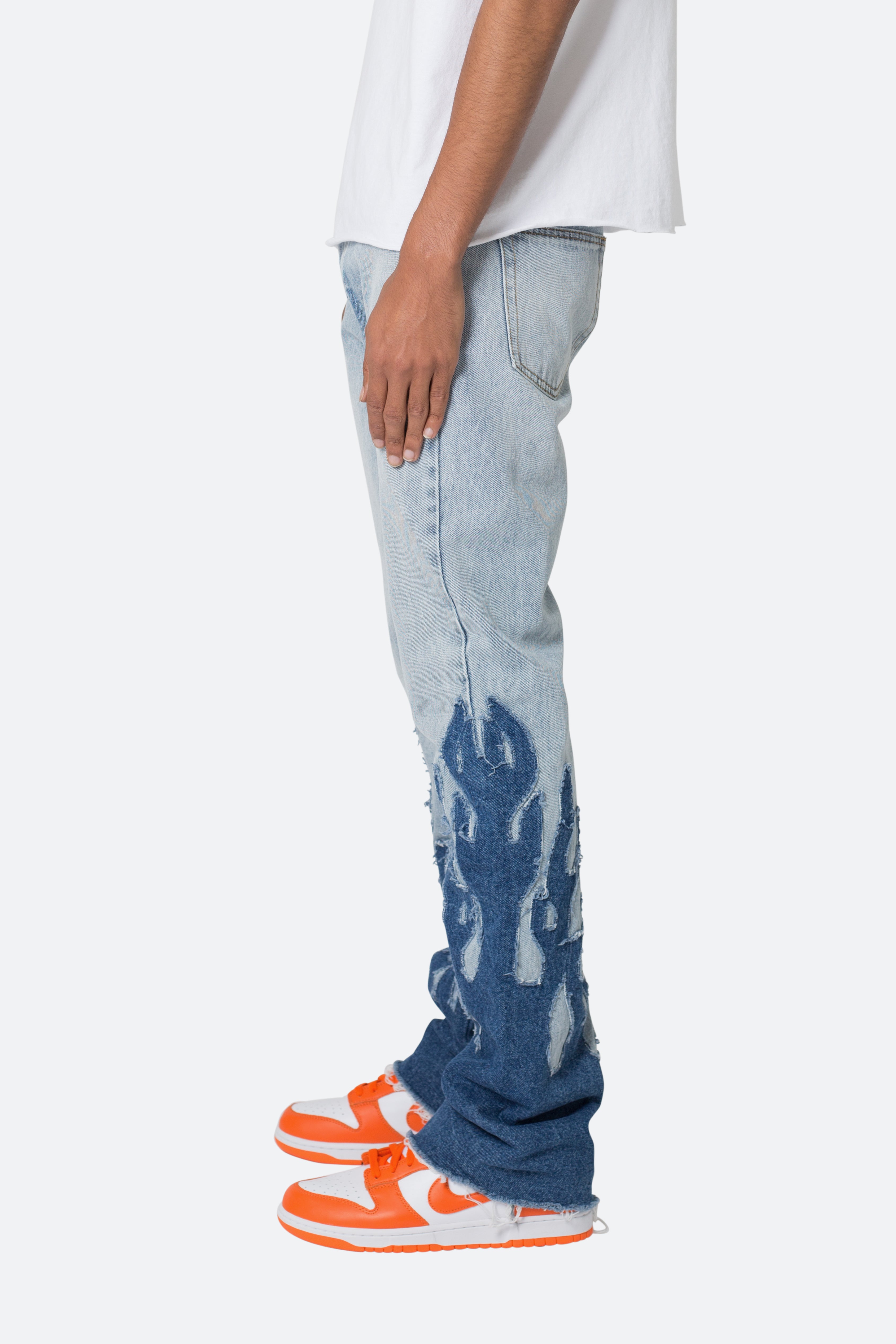 B556 Flame Flare Denim - Blue