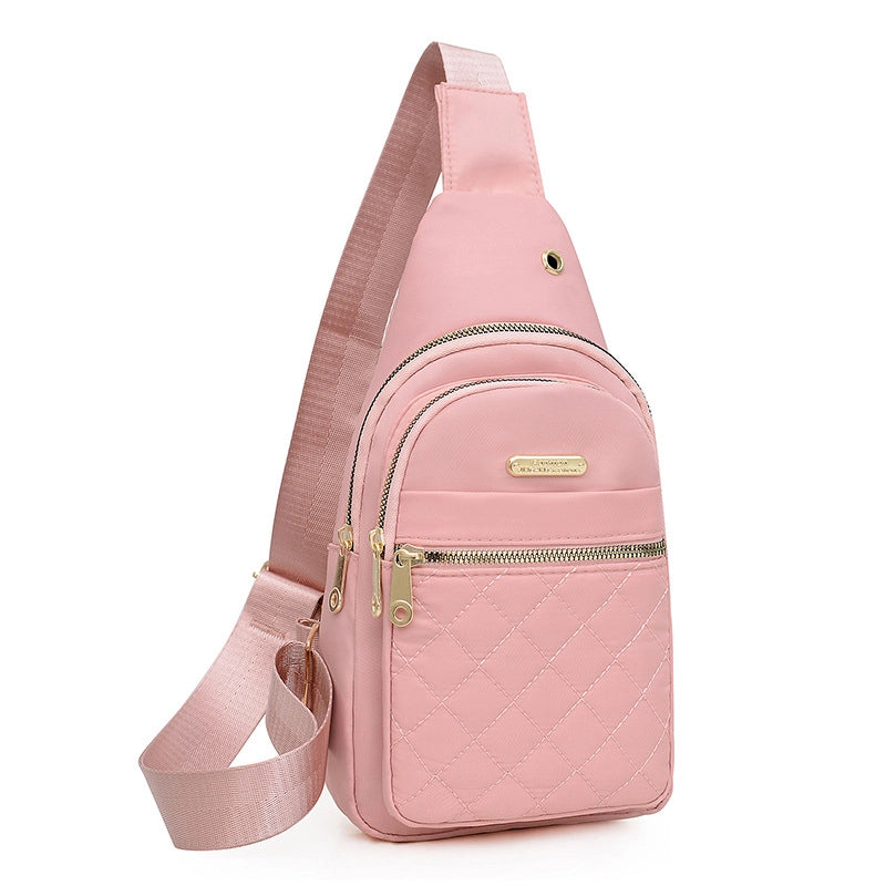 Chest Bag Women's New Korean-style Crossbody Bag Girls' Sports Chest Bag Street Oxford Cloth Simple Chest Bag