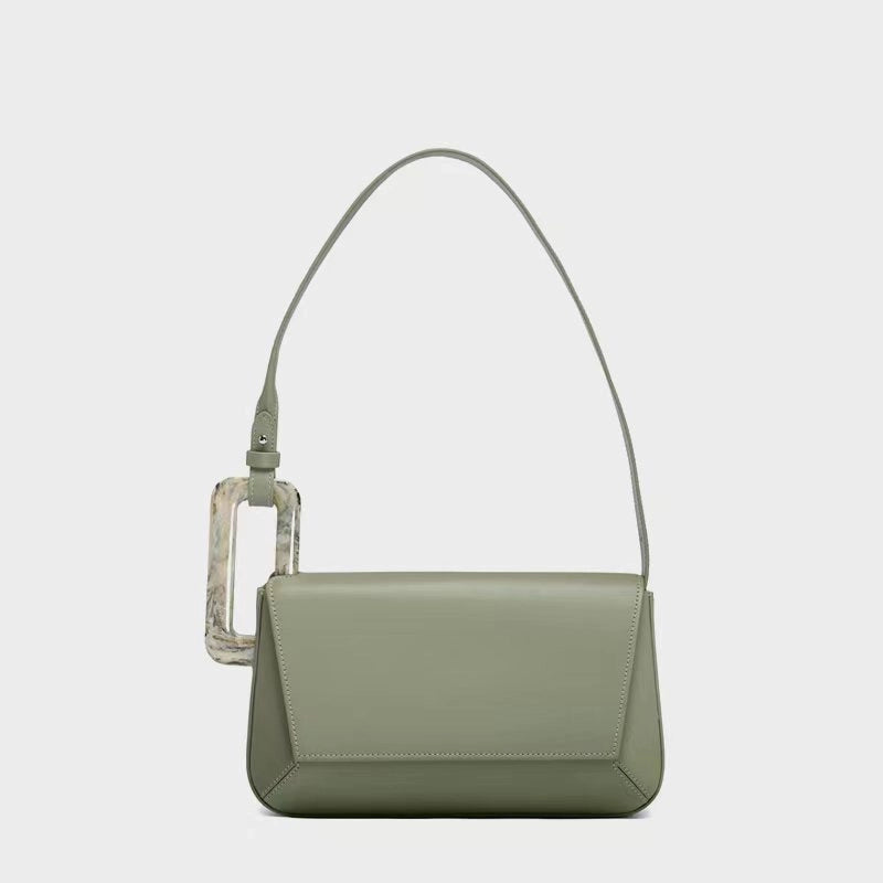 Women's Medium Pu Leather Color Block Streetwear Square Zipper Underarm Bag