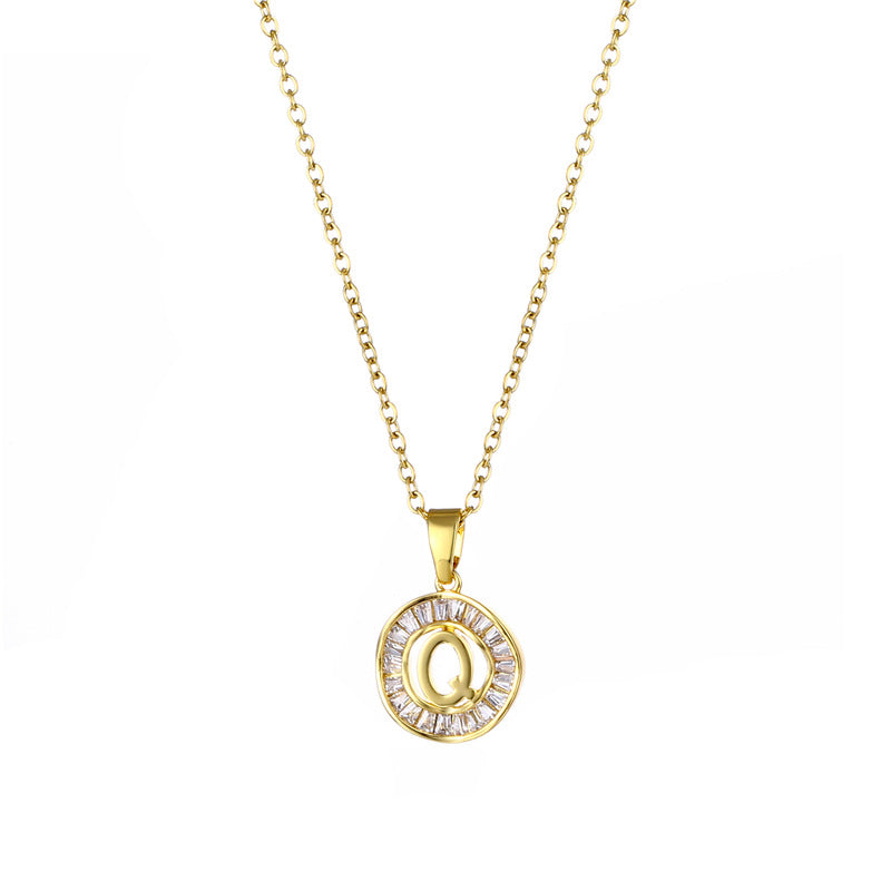 Natural Letter Text Number Stainless Steel Electroplating Necklaces