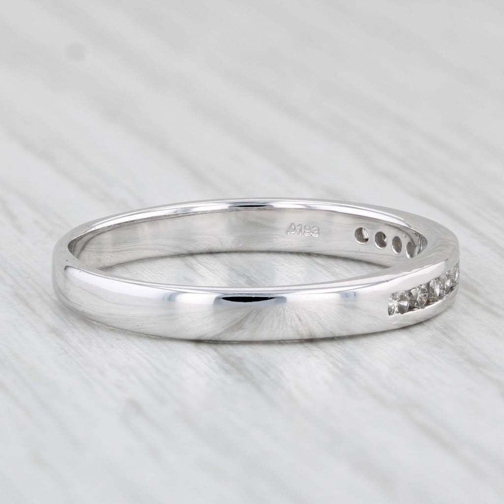 0.18ctw Diamond Wedding Band 10k White Gold Size 10.25 Stackable Ring