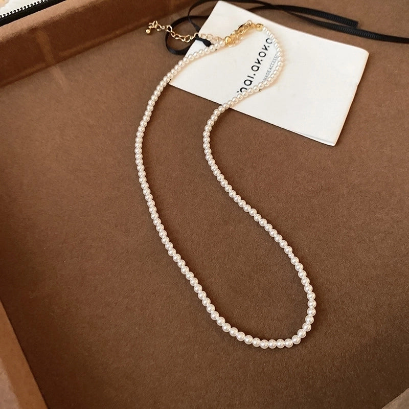 Round Pearl Plating Women's Necklace
