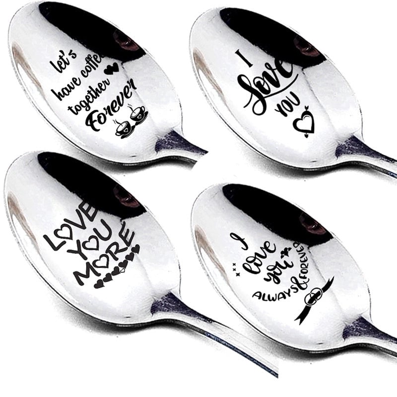 Wedding Valentine's Day Gifts Stainless Steel Long Handle Spoon Household