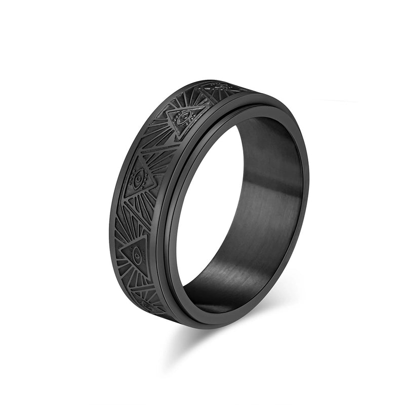 Vintage Style Geometric Devil's Eye Titanium Steel Rings